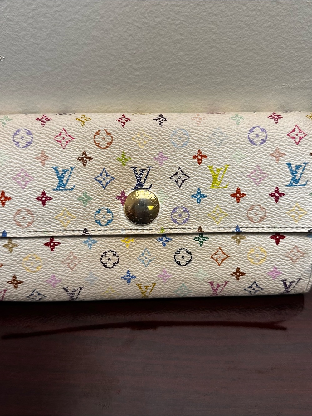 Louis Vuitton Murakami White Multicolor Monogram Continental Wallet